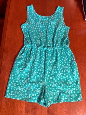 wonder nation Teal Floral & Cactus Print Romper